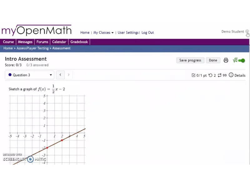 Screenshot of Intro Assessment page on how to cheat on MyOpenMath answers
