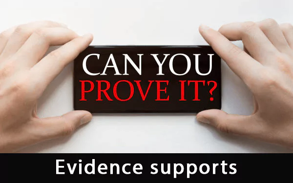 Evidence supports Evidence supports