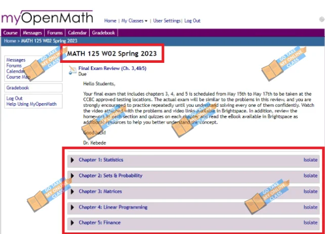 MyOpenMath Homework Answers