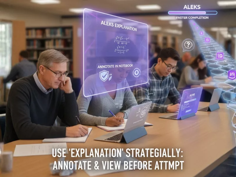 Students using the ALEKS explanation feature. How to Finish ALEKS Topics Fast: Use 'Explanation' strategically; annotate before attempting problems