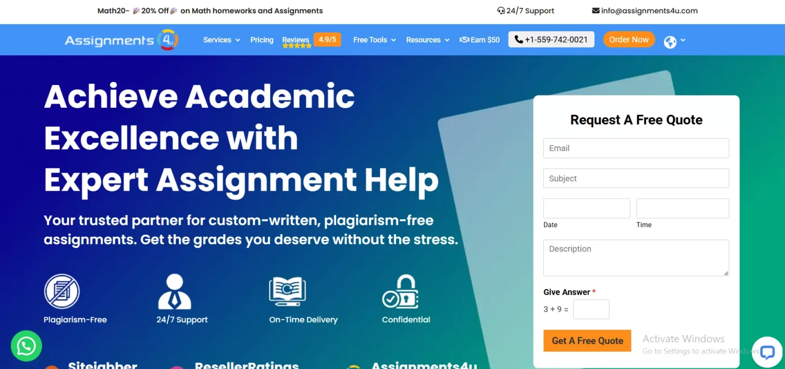 Assignments4U: Assignment-Centered Assistance