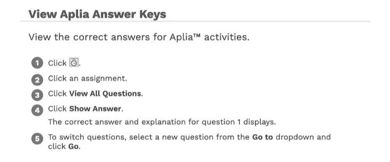 Detailed Guide on the Cengage Answer Key navigation for viewing Aplia activity solutions<br />
