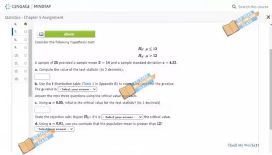 Statistics assignment interface used in this Detailed Guide on the Cengage Answer Key</p>
<p>
