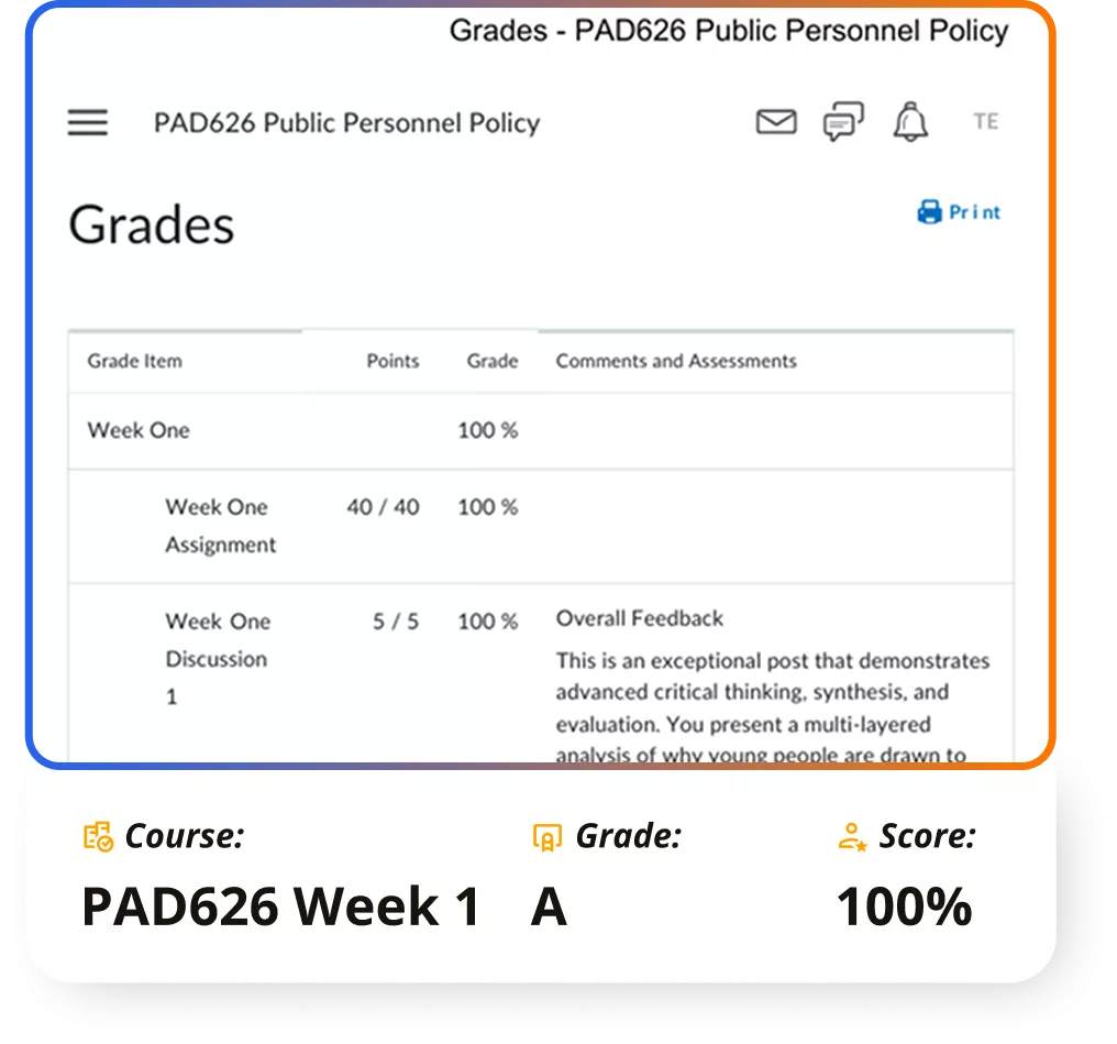 Course PAD626 Week 1