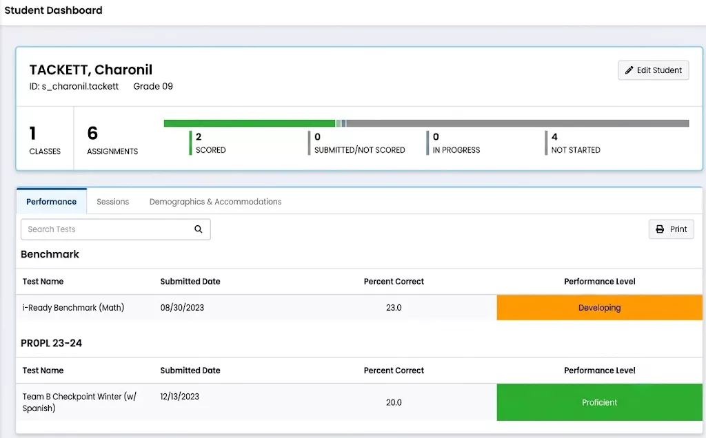 This is the student side interface snapshot of MyMathLab where course elements are displayed.